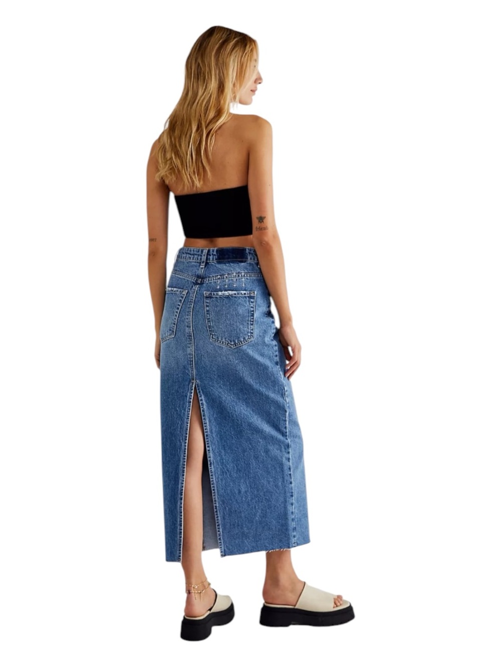 Ksubi Graduate Denim Midi Skirt in Recall Blue Size 27